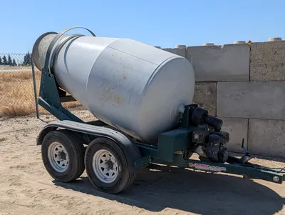 Ready mix concrete loaded at the American Rock and Rent yard in Fresno